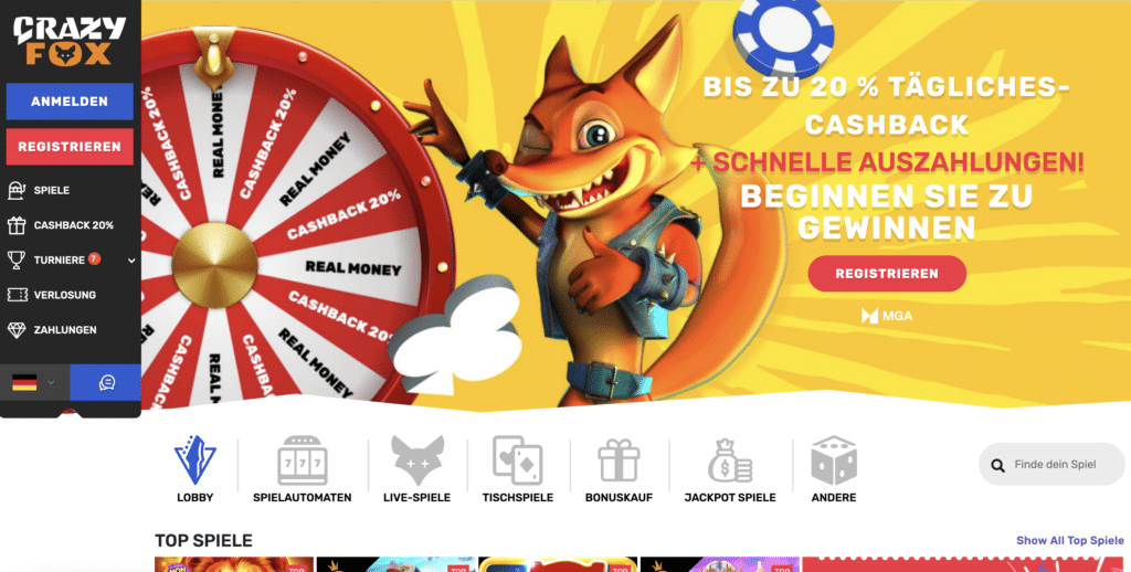 Crazy Fox Startseite