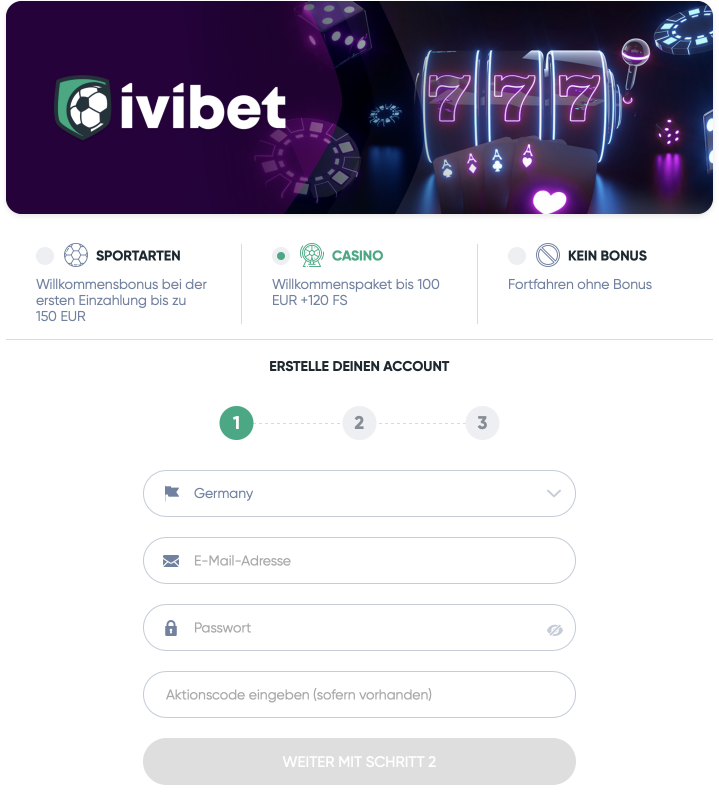 IviBet Casino Registrierung